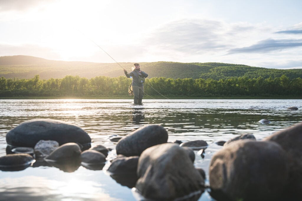 Fly fishing in northern Lapland Finland utsjoki